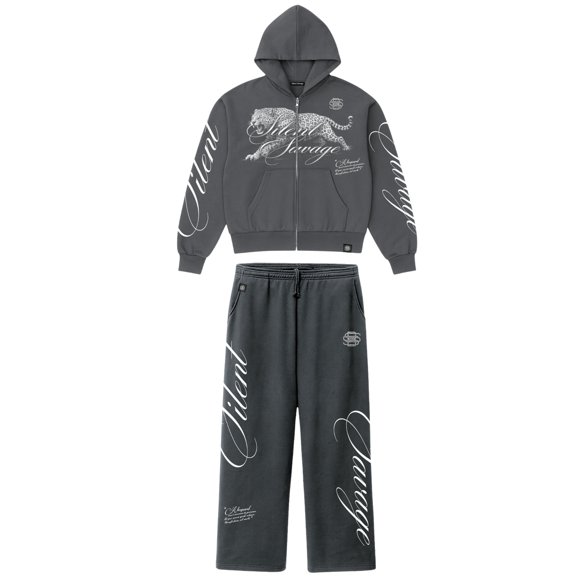 Leopard Midweight Zip Hoodie Set