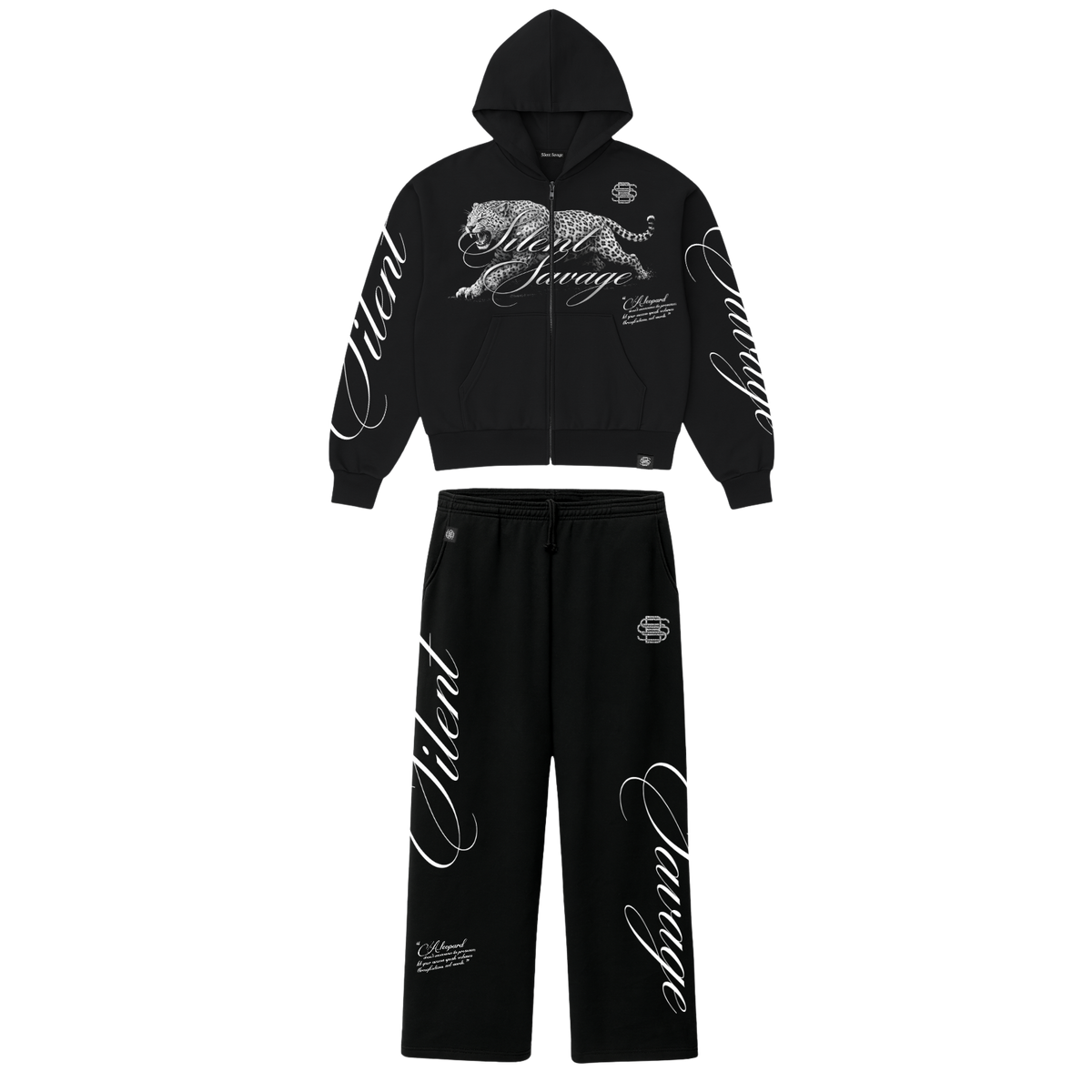 Leopard Midweight Zip Hoodie Set