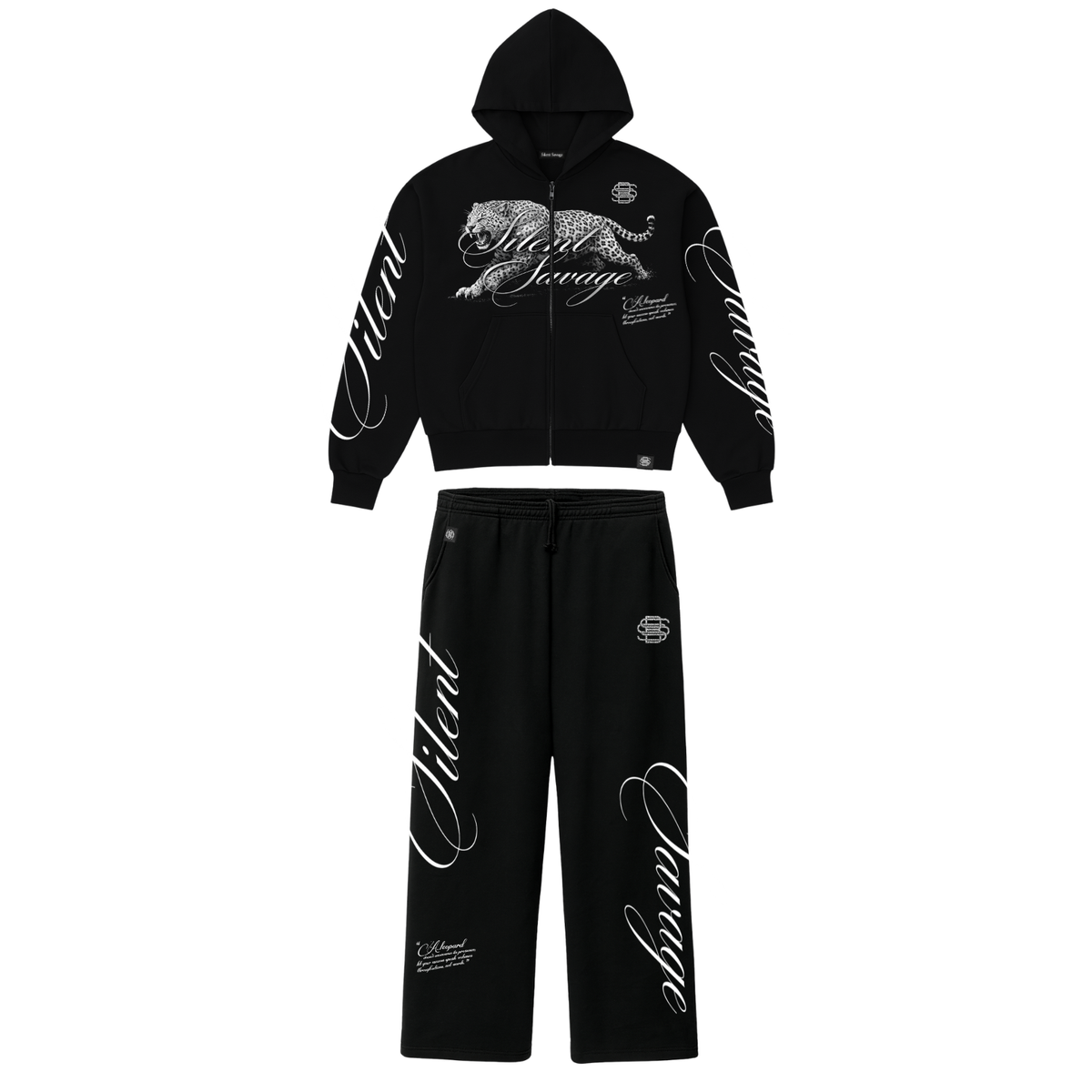 Leopard Midweight Zip Hoodie Set