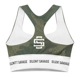 Silent Savage X Hannah - Longline sports bra (camo/wht)