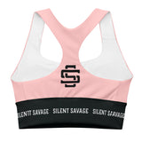 Silent Savage X Hannah - Longline sports bra (pink/blk)