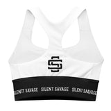 Silent Savage X Hannah - Longline sports bra (wht/blk)