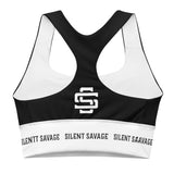 Silent Savage X Hannah - Longline sports bra (blk/wht)