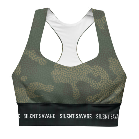 Silent Savage X Hannah - Longline sports bra (camo/blk)