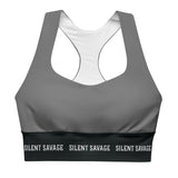 Silent Savage X Hannah - Longline sports bra (gray/blk)