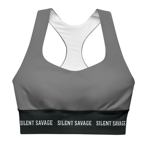 Silent Savage X Hannah - Longline sports bra (gray/blk)