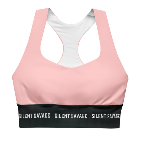 Silent Savage X Hannah - Longline sports bra (pink/blk)