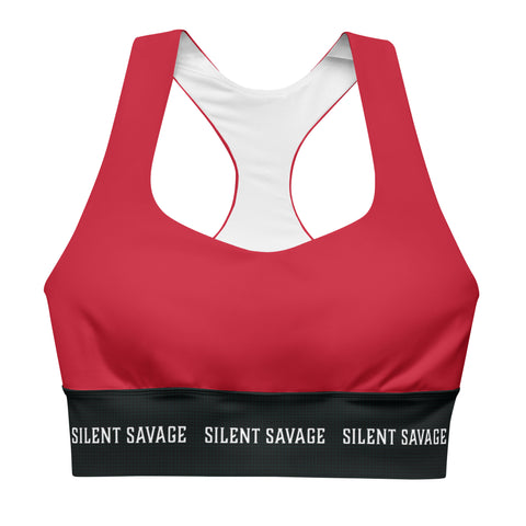 Silent Savage X Hannah - Longline sports bra (red/blk)