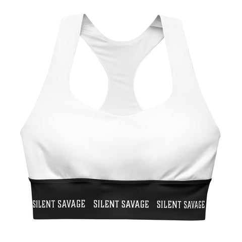 Silent Savage X Hannah - Longline sports bra (wht/blk)