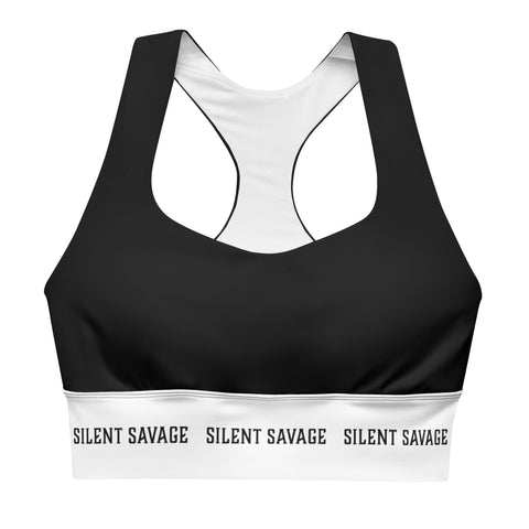 Silent Savage X Hannah - Longline sports bra (blk/wht)