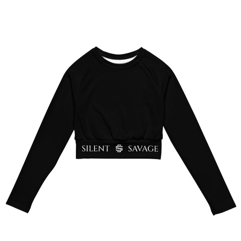 Silent Savage Brand - long sleeve crop top shirt (blk)