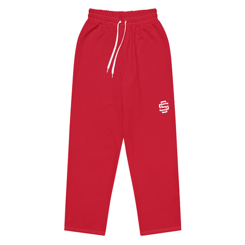 Silent Savage Brand - Wide-leg joggers (red/wht)