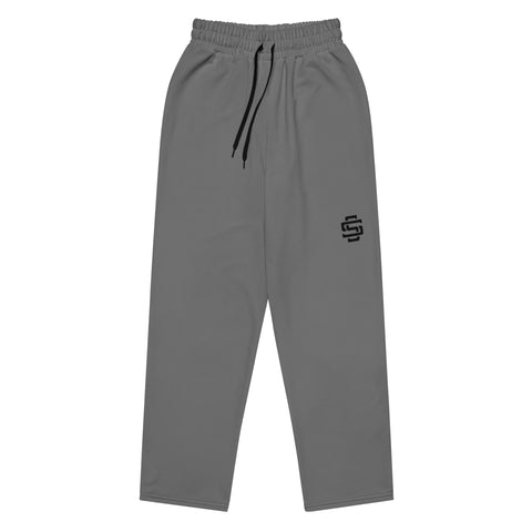 Silent Savage Brand - Wide-leg joggers (grey/wht)