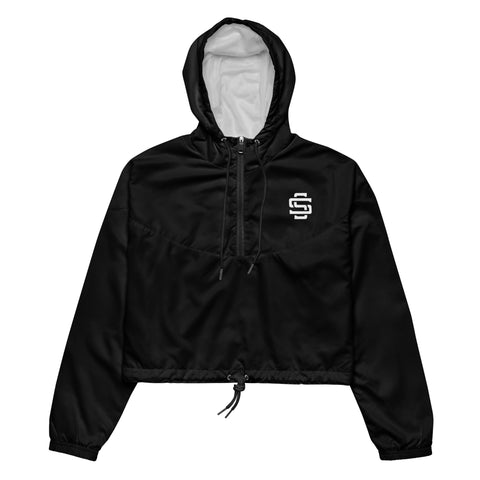 Silent Savage Brand - Women’s cropped windbreaker (wht)