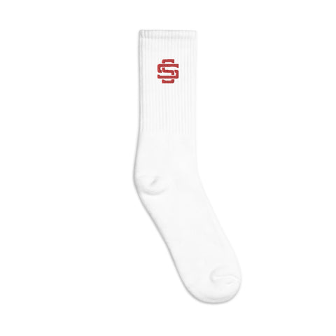 Silent Savage Brand - Logo socks (wht/red)