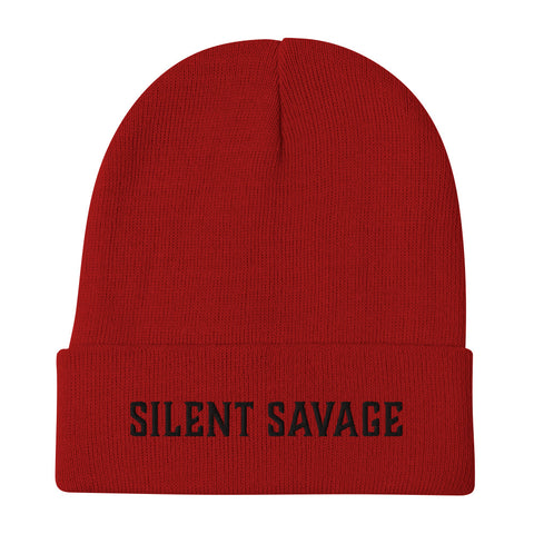 Silent Savage Brand - Embroidered Beanie (red/blk)