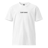 Silent Savage Brand - Centered name logo tee (wht)