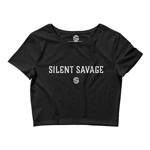 Silent Savage Brand - Signature logo women's crop sweatshirt (blk)