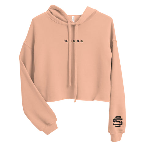 Silent Savage Brand - Women's crop hoodie with back logo (Peach)